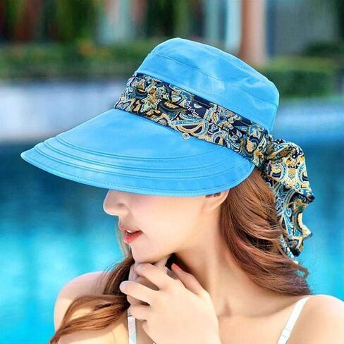 Womens Roll Up Packable Wide Brim Sun Protection Hat Summer Hiking Garden Fishing UPF 50+ Sun Beach Cap in Saudi Arabia
