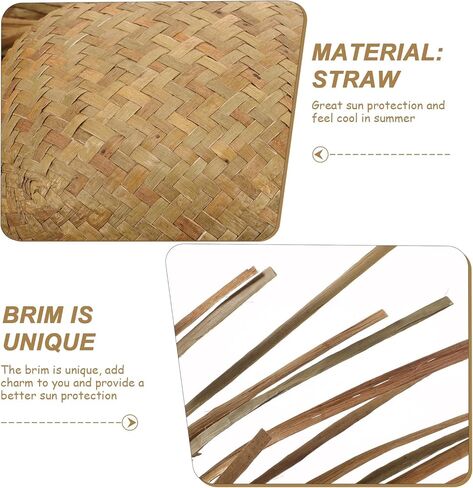 قبعة الشاطئ Zerodeko قطعتين من قبعات Beachcomber المصنوعة من القش، قبعات هاواي المصنوعة من القش، قبعات الصيف للشاطئ، قبعات نسائية in Kuwait