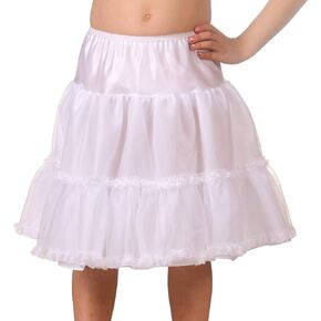 I.C. Collections Little Girls Lace Embellished White Bouffant Half Slip, 2T - 6x