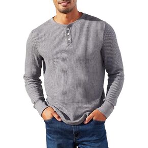 UpWest mens Mens Long Sleeve Henley Henley Shirt in Kuwait