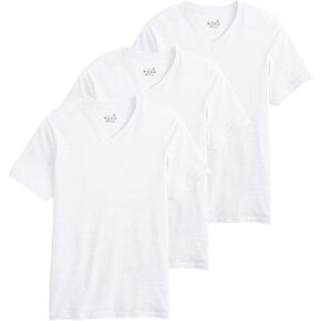 TZ Promise 3-Pack V-Neck for Men's 100% Cotton Tagless White T-Shirt Lightweight Undershirt Tee