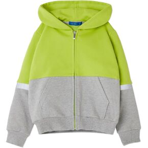 ROROANCO Boys Girls Zip Up Hoodie Cotton Sweatshirts Hooded Jacket Reflective (4-12 Years)