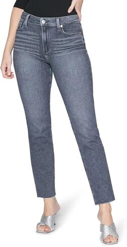 PAIGE Women's Cindy raw Hem high Rise Straight Leg Ankle legth in ash Black, 25 in Saudi Arabia