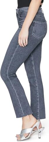 PAIGE Women's Cindy raw Hem high Rise Straight Leg Ankle legth in ash Black, 25 in Saudi Arabia