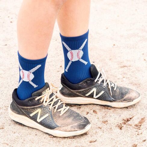ChalkTalkSPORTS Baseball Woven Mid-Calf Socks | Crossed Bats | Youth and Adult Sizes in Saudi Arabia