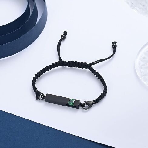 constantlife Birthstone Crystal Cube Urn Bracelet for Ashes Braided Rope Adjustable Bangle Cremation Memorial Jewelry Loved Ones Funeral Keepsake Gift for Women Men in Saudi Arabia