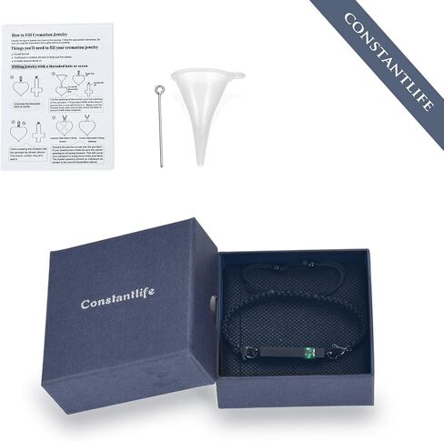 constantlife Birthstone Crystal Cube Urn Bracelet for Ashes Braided Rope Adjustable Bangle Cremation Memorial Jewelry Loved Ones Funeral Keepsake Gift for Women Men in Saudi Arabia