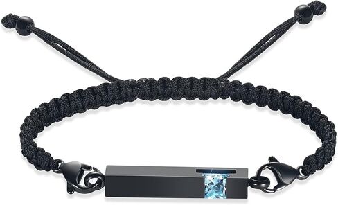 constantlife Birthstone Crystal Cube Urn Bracelet for Ashes Braided Rope Adjustable Bangle Cremation Memorial Jewelry Loved Ones Funeral Keepsake Gift for Women Men in Saudi Arabia