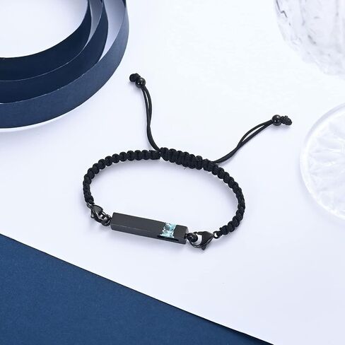 constantlife Birthstone Crystal Cube Urn Bracelet for Ashes Braided Rope Adjustable Bangle Cremation Memorial Jewelry Loved Ones Funeral Keepsake Gift for Women Men in Saudi Arabia