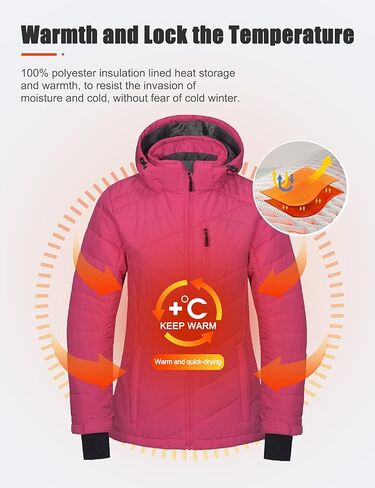 Little Donkey Andy Women's Warm Ski Jacket Water Resistant Insulated Snowboarding Jacket Windproof Winter Snow Coat in Kuwait