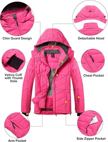 Little Donkey Andy Women's Warm Ski Jacket Water Resistant Insulated Snowboarding Jacket Windproof Winter Snow Coat in Kuwait