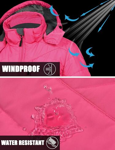 Little Donkey Andy Women's Warm Ski Jacket Water Resistant Insulated Snowboarding Jacket Windproof Winter Snow Coat in Kuwait