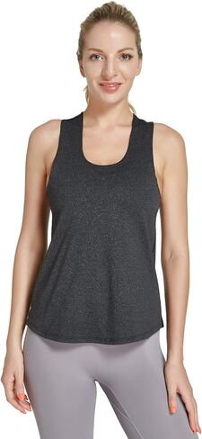 قمصان بدون أكمام للسيدات من HomyComy، قمصان خفيفة الوزن بدون أكمام، قمصان فضفاضة مناسبة للجري الرياضي والتنس واليوجا in Kuwait