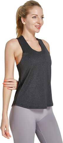 قمصان بدون أكمام للسيدات من HomyComy، قمصان خفيفة الوزن بدون أكمام، قمصان فضفاضة مناسبة للجري الرياضي والتنس واليوجا in Kuwait