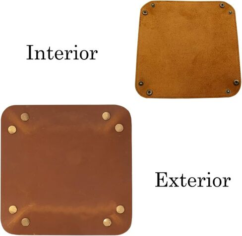 aolaso ​​Valet Tray للرجال، مجوهرات جلدية مفتاح Catchall صينية عملة محفظة الهاتف العلبة منظم السرير صندوق تخزين للرجال والنساء in Kuwait