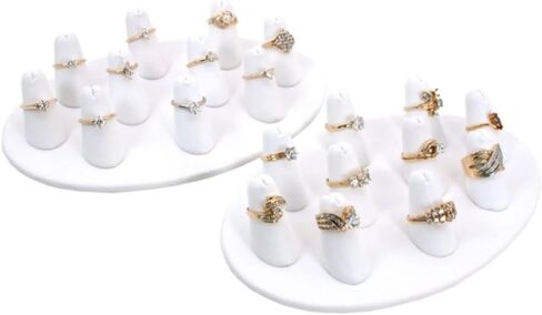 2-10 White Leather Finger Ring Display Jewelry Showcase in Saudi Arabia