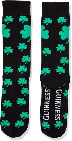 Guinness Black Socks With Green Shamrock Print in Saudi Arabia