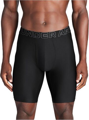 ملابس داخلية قصيرة للرجال من Under Armour مصنوعة من نسيج شبكي طويل الساق، درزة داخلية 9 بوصات، راحة طوال اليوم وفائقة النعومة، عبوة من 3 قطع in Kuwait