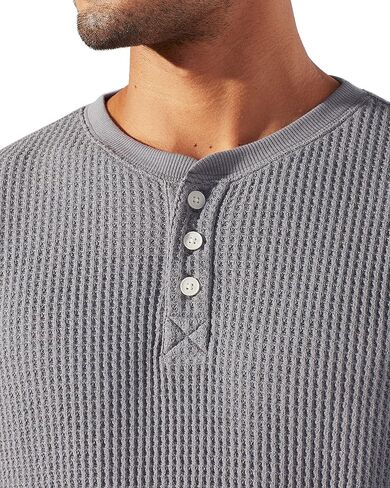 UpWest Men's Cozy Up Waffle Henley Tee in Saudi Arabia