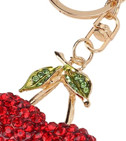 Pssopp Rhinestone Keychain Cherry Key Ring Rhinestones Stylish Pendant Cute Fashion Hanging Pendants for Car Purse Backpack in Kuwait