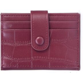 محفظة بطاقات الائتمان SUMGOGO صغيرة الحجم وحافظات بطاقات رفيعة وحامل محافظ جلدية بنمط حجري للنساء والفتيات (أسود) in Kuwait