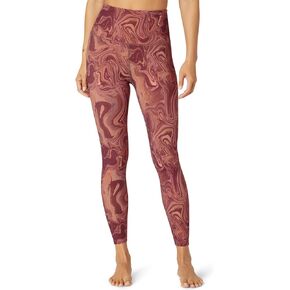 Beyond Yoga Marble High Waisted Midi Leggings for Women - Pull-on Style with All Over Print, Trendy and Comfortable Leggings