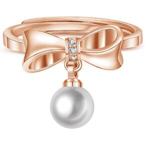 Harry and Henry Gold Bow Rings for Women Ribbon BowKnot Ring Adjustable Bow Tied Ring Non Tarnish Dainty Rings for Teen Girls Gifts