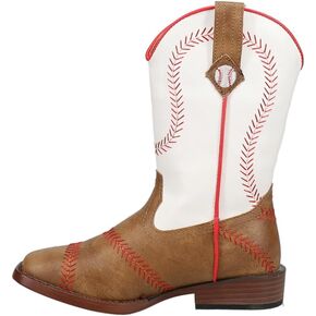 ROPER Kids Boys Baseball Square Toe Casual Boots Mid Calf - Brown in Kuwait