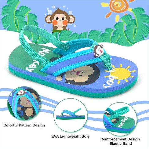 صنادل فليب فلوب للأولاد والبنات من دريم بريدج مع حزام خلفي، صنادل صيفية للشاطئ وحمام السباحة وأحذية مائية in Kuwait