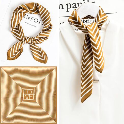 Pemilosci Fashion Hair Scarf for Women Soft Silk Feeling Head Scarves Head Wrap Square Bandanas 21 x 21 inches in Kuwait