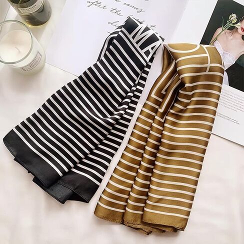 Pemilosci Fashion Hair Scarf for Women Soft Silk Feeling Head Scarves Head Wrap Square Bandanas 21 x 21 inches in Kuwait