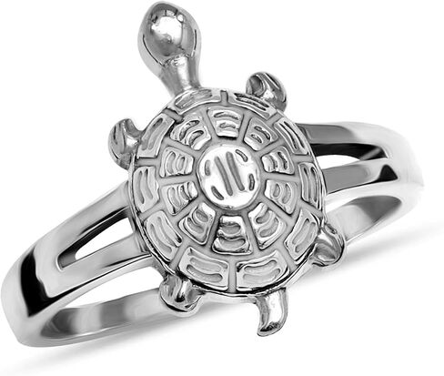 LeCalla 925 Sterling Silver Unisex Tortoise Ring Minimalist Stackable Retro Vintage Cute Solitaire Turtle Style Finger Ring for Men Women in Saudi Arabia