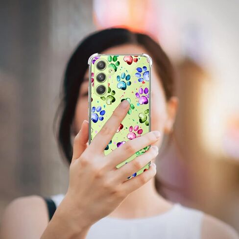 Glisten - Samsung Galaxy A54 Case, Samsung A54 Clear Case - Dog Paw Watercolored Printed Printed Durable Slim Fit Transparent Shockproof Designer Back Clear Case/Cover for Samsung A54 5G. in Kuwait