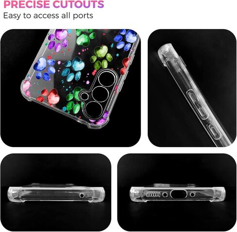 Glisten - Samsung Galaxy A54 Case, Samsung A54 Clear Case - Dog Paw Watercolored Printed Printed Durable Slim Fit Transparent Shockproof Designer Back Clear Case/Cover for Samsung A54 5G. in Kuwait