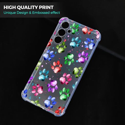 Glisten - Samsung Galaxy A54 Case, Samsung A54 Clear Case - Dog Paw Watercolored Printed Printed Durable Slim Fit Transparent Shockproof Designer Back Clear Case/Cover for Samsung A54 5G. in Kuwait