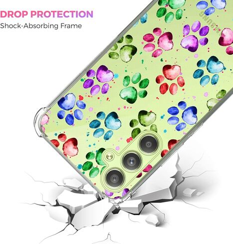 Glisten - Samsung Galaxy A54 Case, Samsung A54 Clear Case - Dog Paw Watercolored Printed Printed Durable Slim Fit Transparent Shockproof Designer Back Clear Case/Cover for Samsung A54 5G. in Kuwait