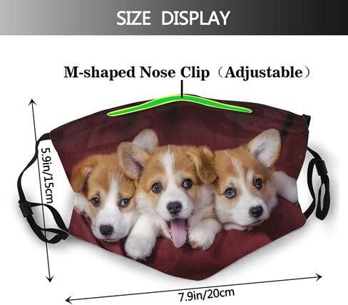 Dog Cute Corgi Face Mask, Washable Reusable Adjustable Adults Masks With Filter Balaclava For Women Men in Saudi Arabia