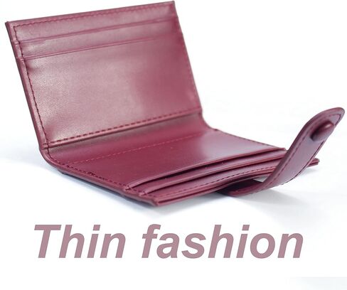 محفظة بطاقات الائتمان SUMGOGO صغيرة الحجم وحافظات بطاقات رفيعة وحامل محافظ جلدية بنمط حجري للنساء والفتيات (أسود) in Kuwait