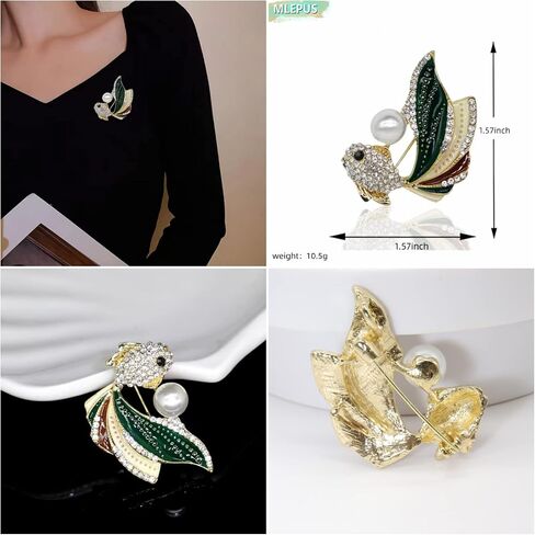 Animal brooch Women's Fashion Unique Crystal Rhinestone Vintage Enamel Lapel Safety Pin, Clothing Jewelry Clothing Backpack Jacket Hat Decoration DIY in Saudi Arabia