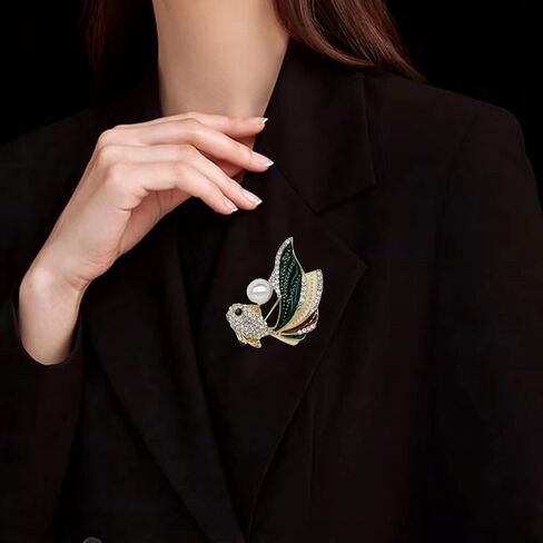 Animal brooch Women's Fashion Unique Crystal Rhinestone Vintage Enamel Lapel Safety Pin, Clothing Jewelry Clothing Backpack Jacket Hat Decoration DIY in Saudi Arabia