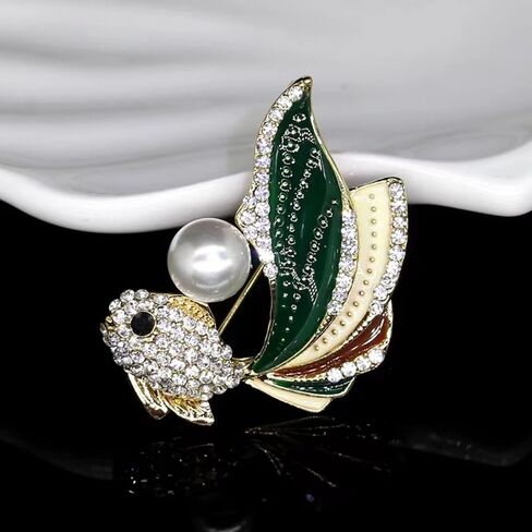 Animal brooch Women's Fashion Unique Crystal Rhinestone Vintage Enamel Lapel Safety Pin, Clothing Jewelry Clothing Backpack Jacket Hat Decoration DIY in Saudi Arabia