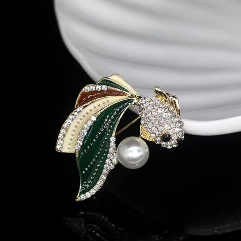 Animal brooch Women's Fashion Unique Crystal Rhinestone Vintage Enamel Lapel Safety Pin, Clothing Jewelry Clothing Backpack Jacket Hat Decoration DIY in Saudi Arabia
