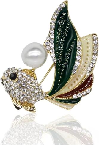 Animal brooch Women's Fashion Unique Crystal Rhinestone Vintage Enamel Lapel Safety Pin, Clothing Jewelry Clothing Backpack Jacket Hat Decoration DIY in Saudi Arabia