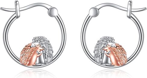 VONALA Cute Animal Hoop Earrings 925 Sterling Silver Mermaid / Hamster / Cow /Pig / Highland Cow / Hedgehog / Dinosaur / Bee / French Bulldog / Giraffe / Elephant / Ladybug / Celtic Huggie Hoop Earrings Animal Jewellery Gifts for Women Girls in Saudi Arabia