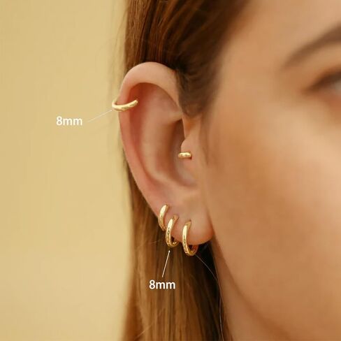 3 أزواج من الأقراط الذهبية الصغيرة، أقراط دائرية غضروفية أنيقة أقراط هوجي ذهبية للنساء والرجال، أقراط صغيرة من الفولاذ المقاوم للصدأ 316L جراحية للغضروف اللولبي لا تسبب الحساسية in Kuwait