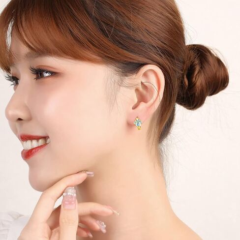 SLUYNZ Dog Paw Small Hoop Earrings for Women Teen Girls Blue Crystal Huggie Earring Puppy Cat Paw Hoop Earrings in Saudi Arabia