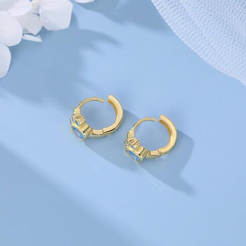 SLUYNZ Dog Paw Small Hoop Earrings for Women Teen Girls Blue Crystal Huggie Earring Puppy Cat Paw Hoop Earrings in Saudi Arabia