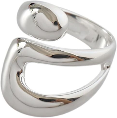WPPHXY Handmade Rings 925 Sterling Silver Statement Rings Adjustable Chunky Stacking Band Ring for Women Girls in Saudi Arabia