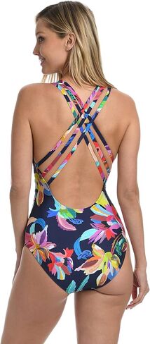 La Blanca Women's Multi Strap Cross Back One Piece Swimsuit in Saudi Arabia