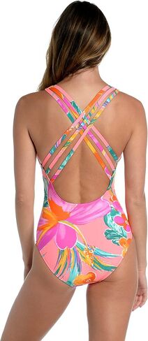 La Blanca Women's Multi Strap Cross Back One Piece Swimsuit in Kuwait